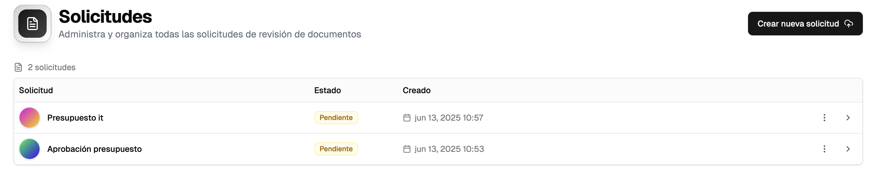 APROV Dashboard - Document Management Interface